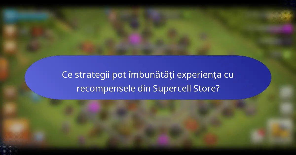 Ce strategii pot îmbunătăți experiența cu recompensele din Supercell Store?