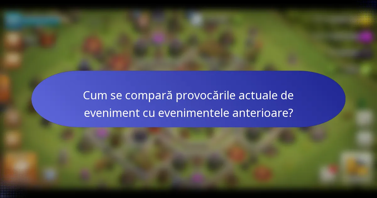 Cum se compară provocările actuale de eveniment cu evenimentele anterioare?