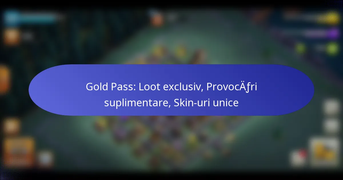 Read more about the article Gold Pass: Loot exclusiv, Provocări suplimentare, Skin-uri unice