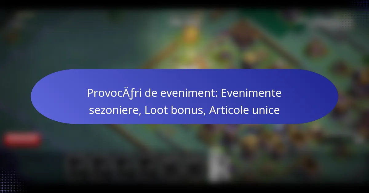 Read more about the article Provocări de eveniment: Evenimente sezoniere, Loot bonus, Articole unice