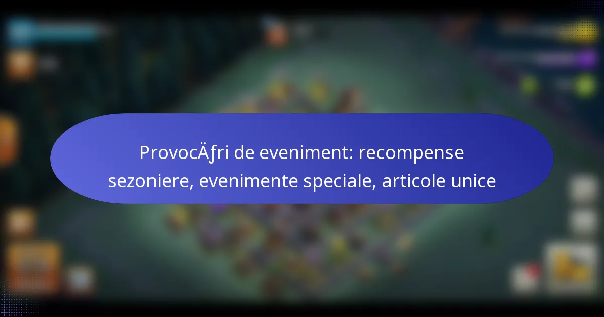 Read more about the article Provocări de eveniment: recompense sezoniere, evenimente speciale, articole unice