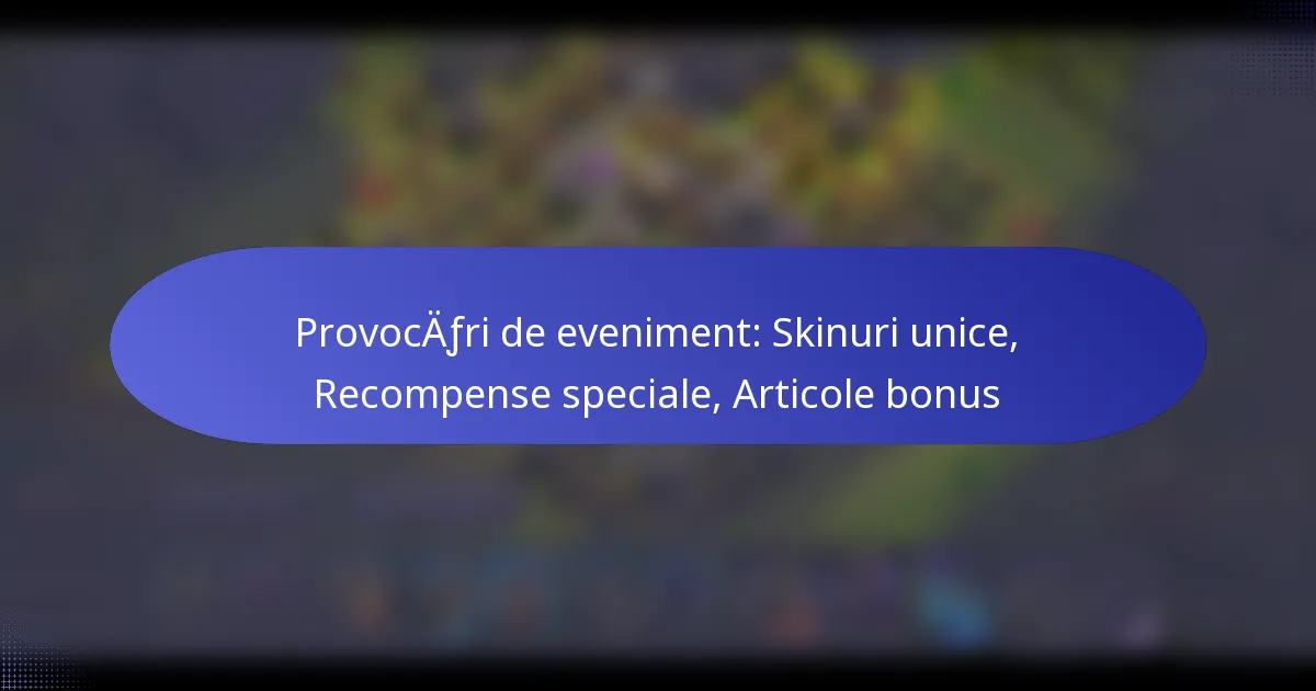 Read more about the article Provocări de eveniment: Skinuri unice, Recompense speciale, Articole bonus