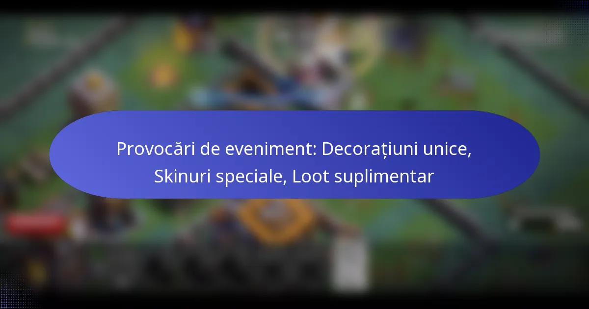 Read more about the article Provocări de eveniment: Decorațiuni unice, Skinuri speciale, Loot suplimentar