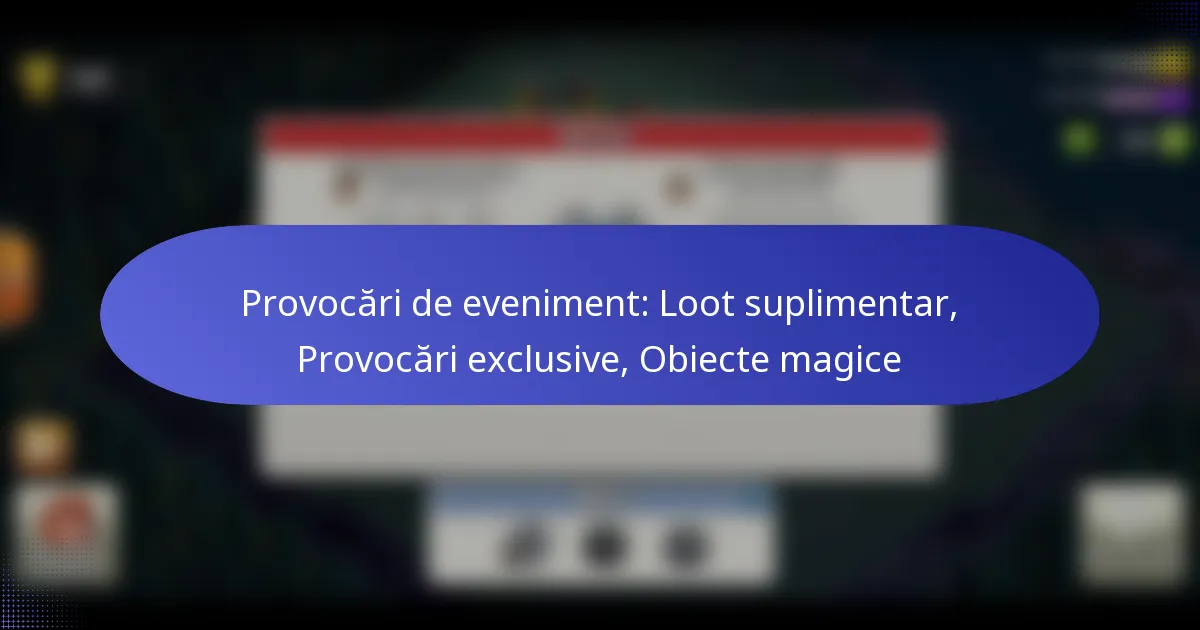Read more about the article Provocări de eveniment: Loot suplimentar, Provocări exclusive, Obiecte magice