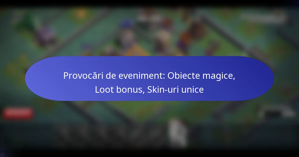 Read more about the article Provocări de eveniment: Obiecte magice, Loot bonus, Skin-uri unice