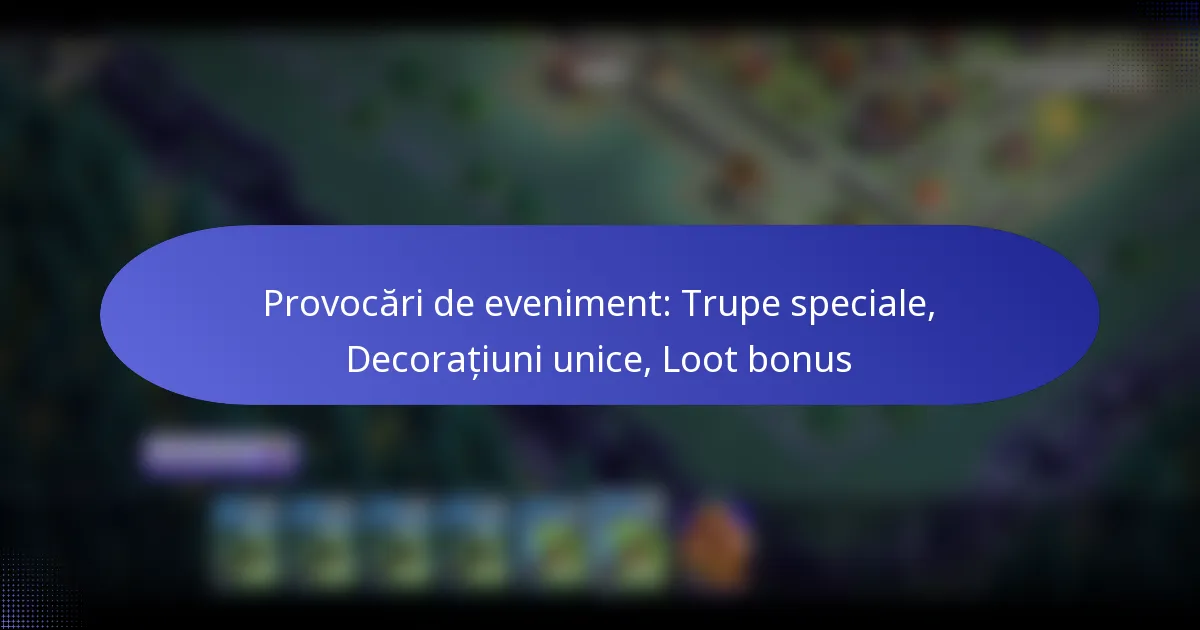 Read more about the article Provocări de eveniment: Trupe speciale, Decorațiuni unice, Loot bonus